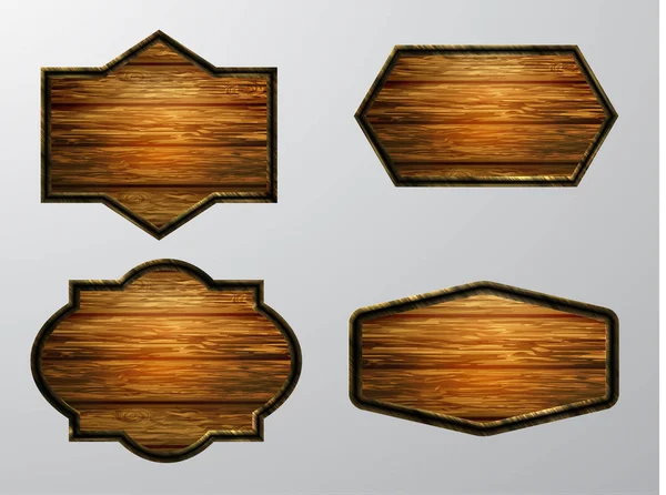 Ilustração realista vetorial da placa de madeira —  Vetores de Stock