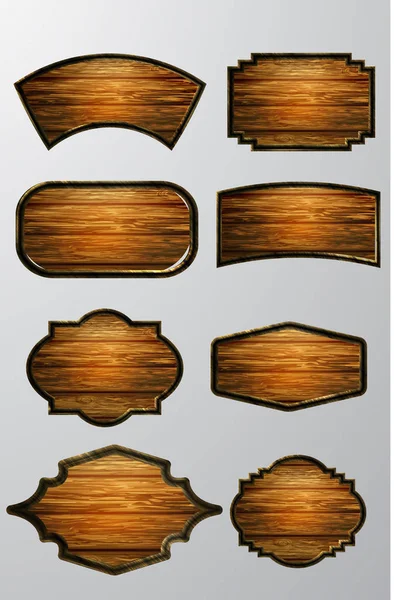 Ilustración realista vectorial del letrero de madera — Archivo Imágenes Vectoriales