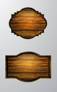 Ahşap tabelanın gerçekçi temsili