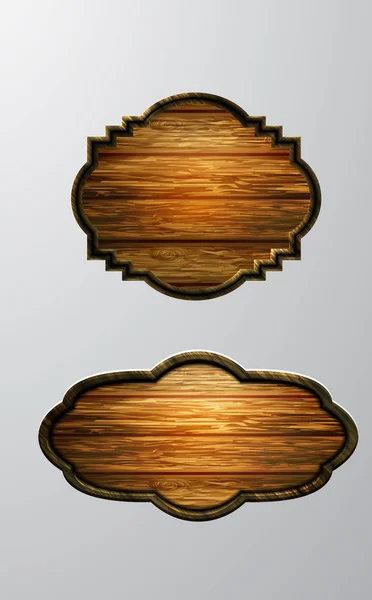 Vector ρεαλιστική απεικόνιση της ξύλινης πινακίδας — Διανυσματικό Αρχείο
