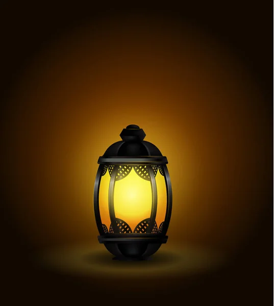 Ramadan Kareem Lantern vagy Fanous a Dark ragyogó háttér Vector illusztráció — Stock Vector