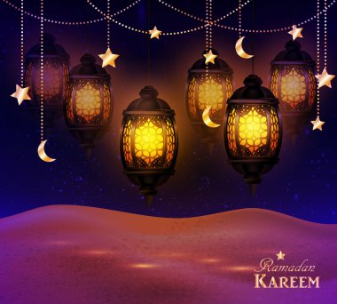 gece gökyüzü, çölde fenerler