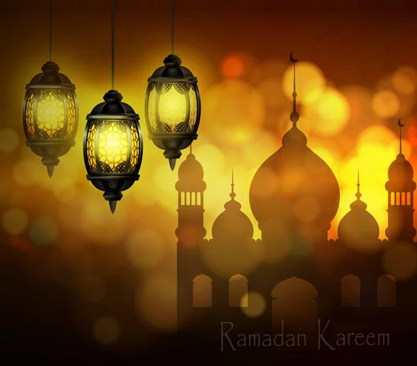 Рамадан Карим, приветственный фон — стоковый вектор