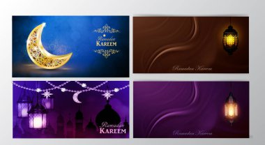 Ramazan Kareem, tebrik arka plan vektör