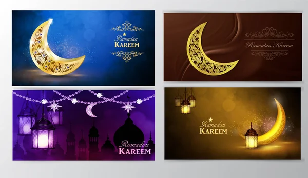 Ramadan Kareem, salam vektor latar belakang - Stok Vektor