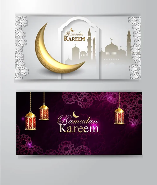 Ramadan Kareem, vetor de fundo saudação — Vetor de Stock