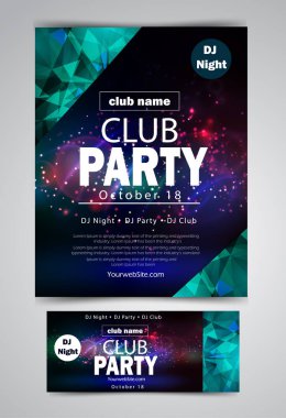 parti Flyer poster. Futuristik kulüp Flyer tasarım şablonu
