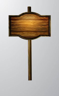 Ahşap tabelanın gerçekçi temsili