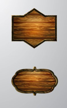 Ahşap tabelanın gerçekçi temsili