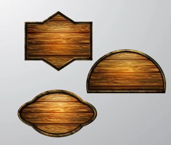 Illustrazione realistica vettoriale del cartello in legno — Vettoriale Stock
