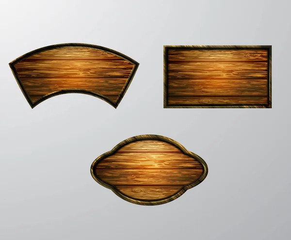 Vector ρεαλιστική απεικόνιση της ξύλινης πινακίδας — Διανυσματικό Αρχείο