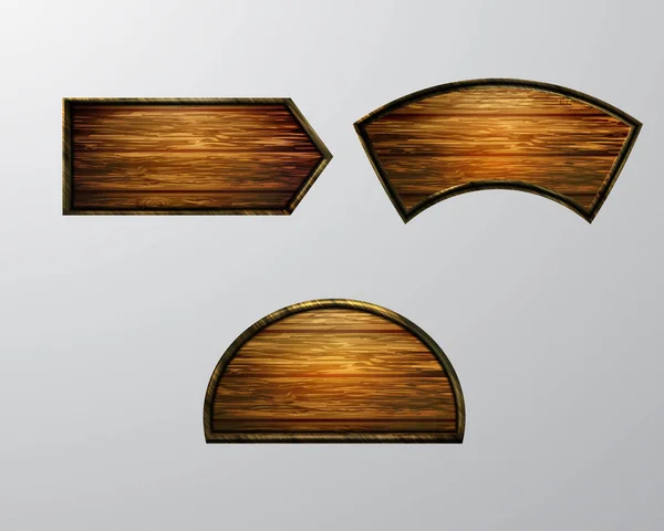 Ilustración realista vectorial del letrero de madera — Vector de stock