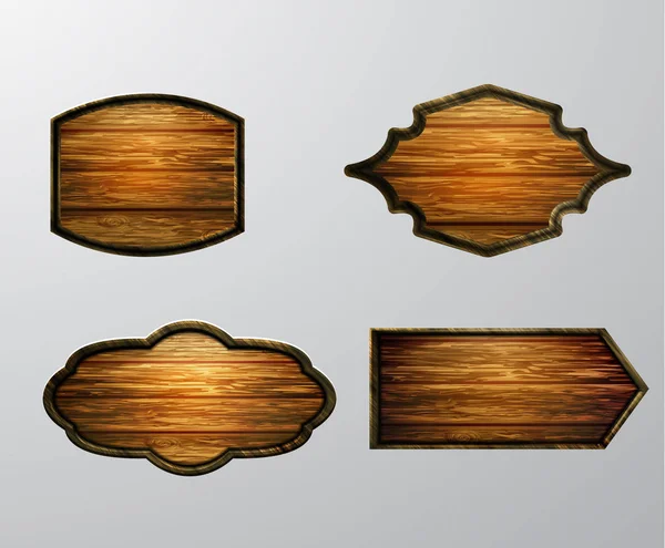 Векторная реалистичная иллюстрация деревянной вывески — стоковый вектор