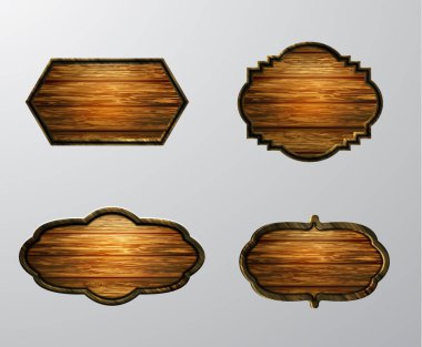 Ahşap tabelanın gerçekçi temsili