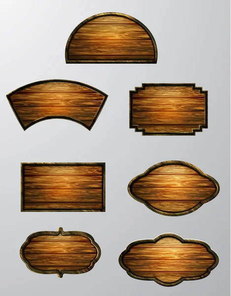 Ilustración realista vectorial del letrero de madera — Archivo Imágenes Vectoriales