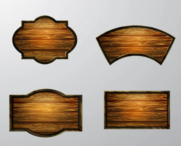 Векторна реалістична ілюстрація дерев'яної вивіски — стоковий вектор