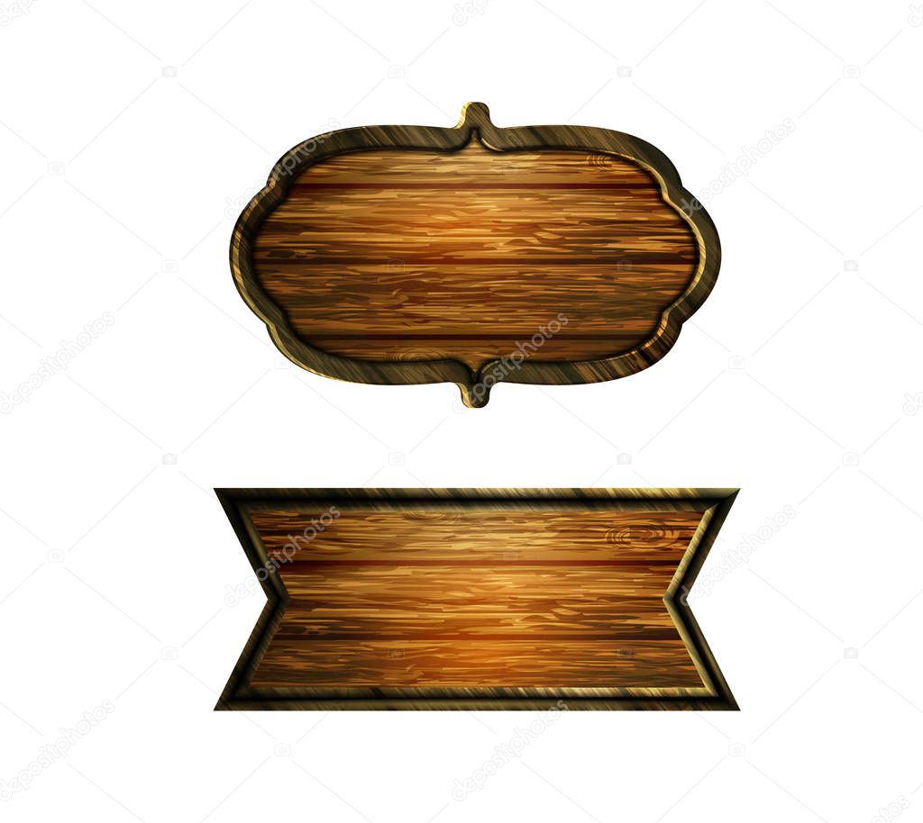 Vector realistic illustration of wooden signboard