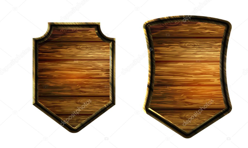 Vector realistic illustration of wooden signboard