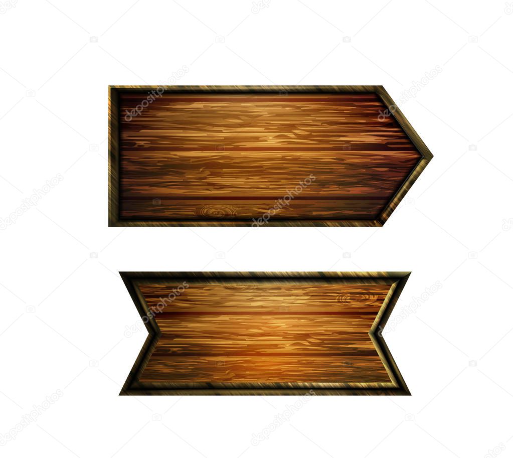 Vector realistic illustration of wooden signboard