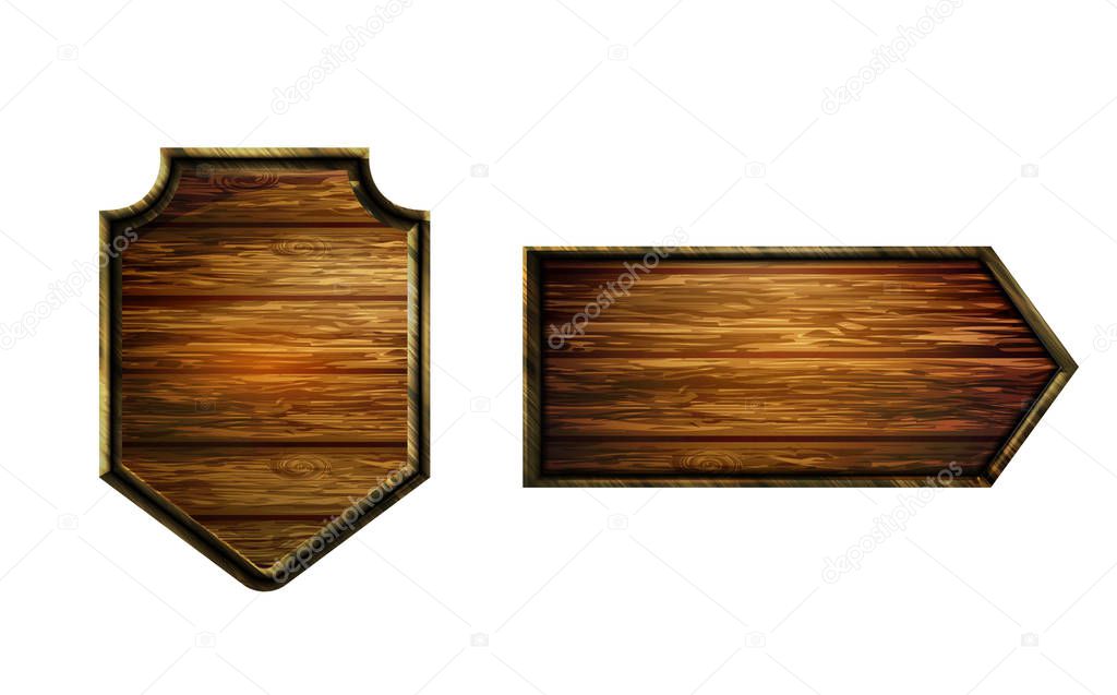 Vector realistic illustration of wooden signboard