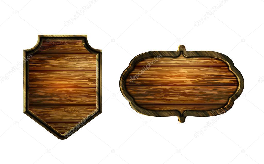 Vector realistic illustration of wooden signboard