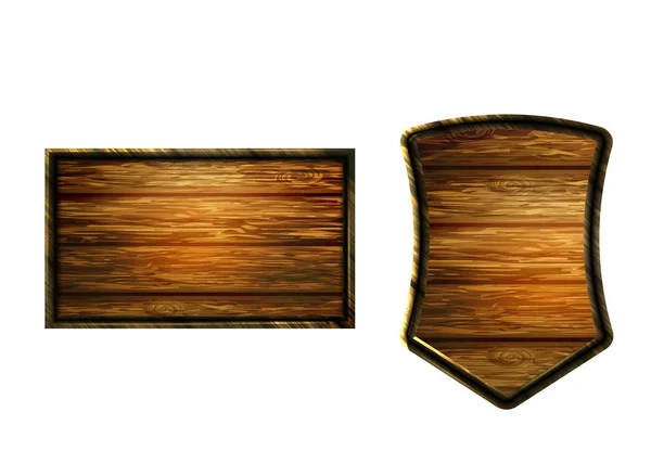 Vektorová realistická ilustrace dřevěné tabule — Stockový vektor