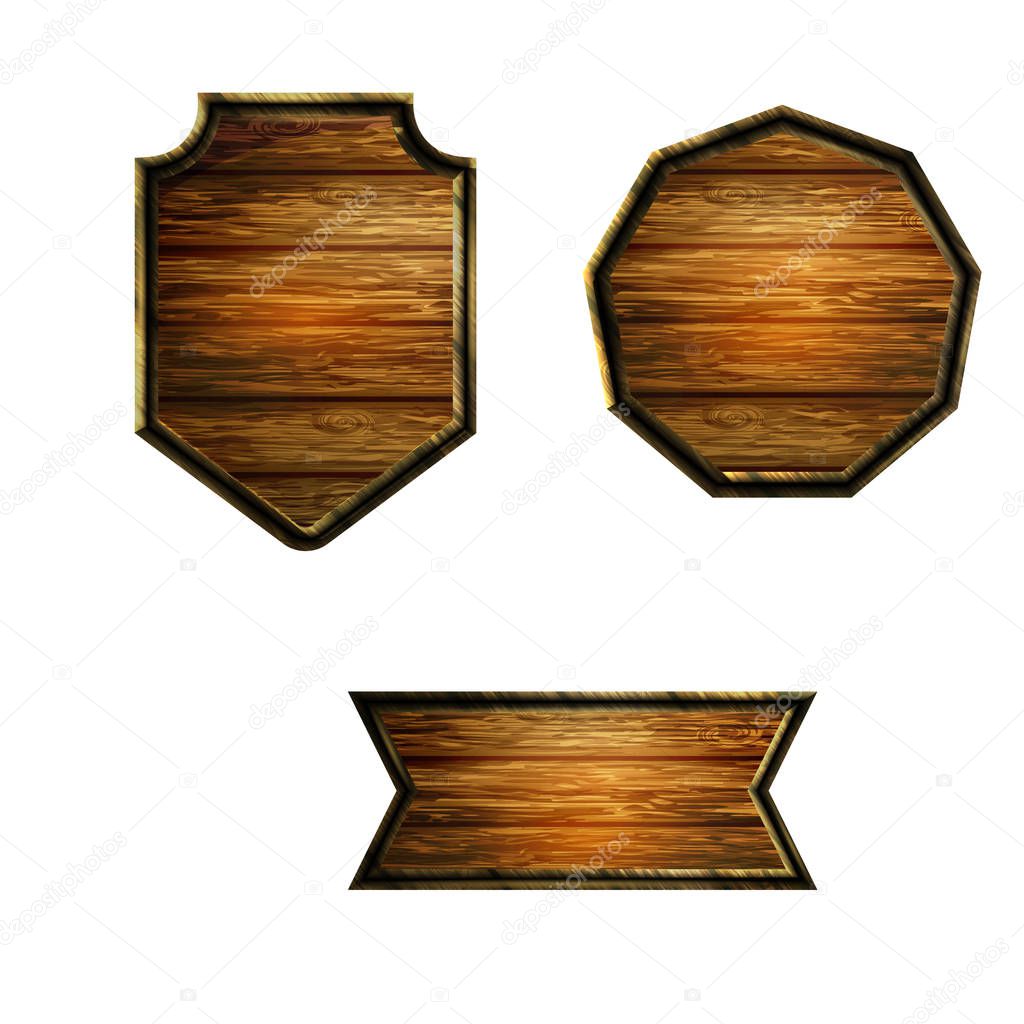 Vector realistic illustration of wooden signboard