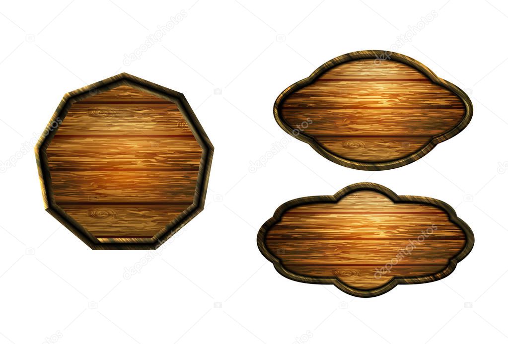 Vector realistic illustration of wooden signboard