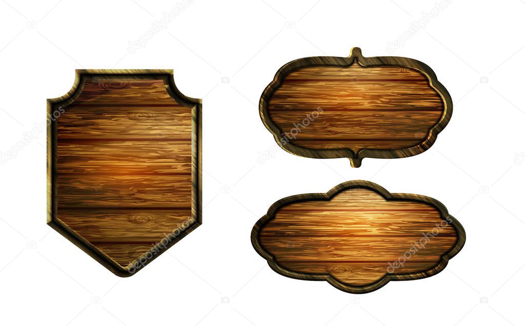 Vector realistic illustration of wooden signboard