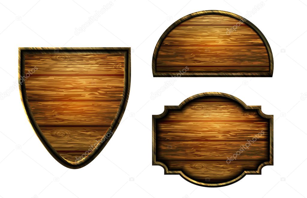 Vector realistic illustration of wooden signboard