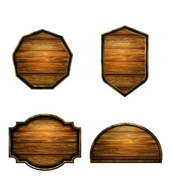 Ahşap tabelanın gerçekçi temsili