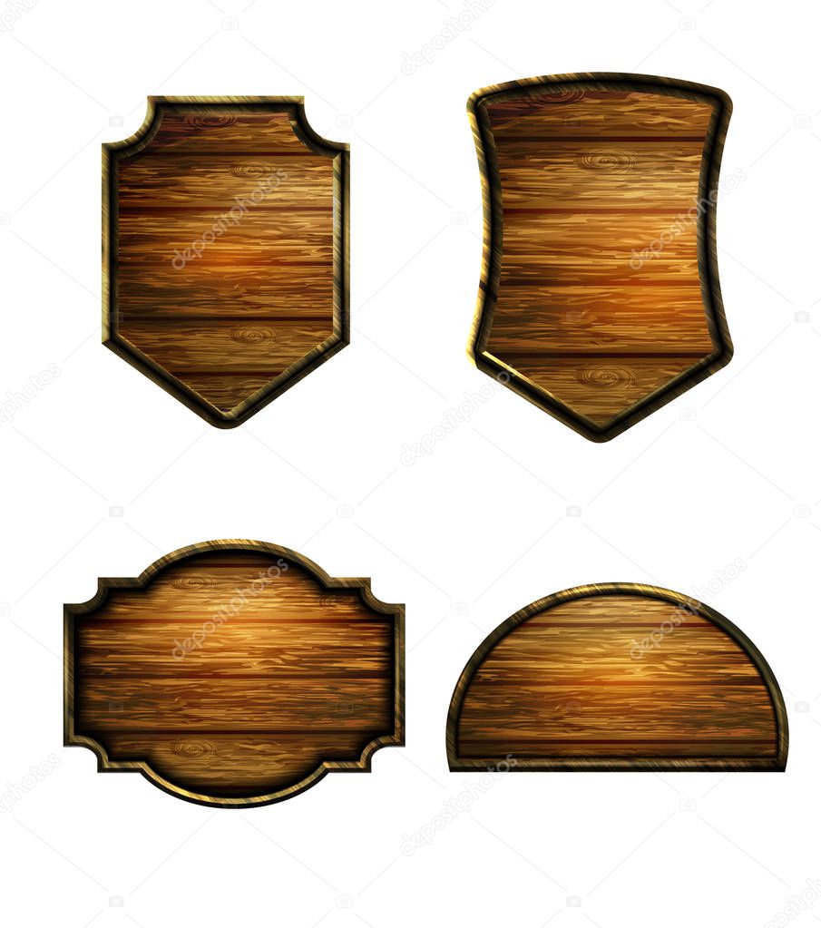 Vector realistic illustration of wooden signboard