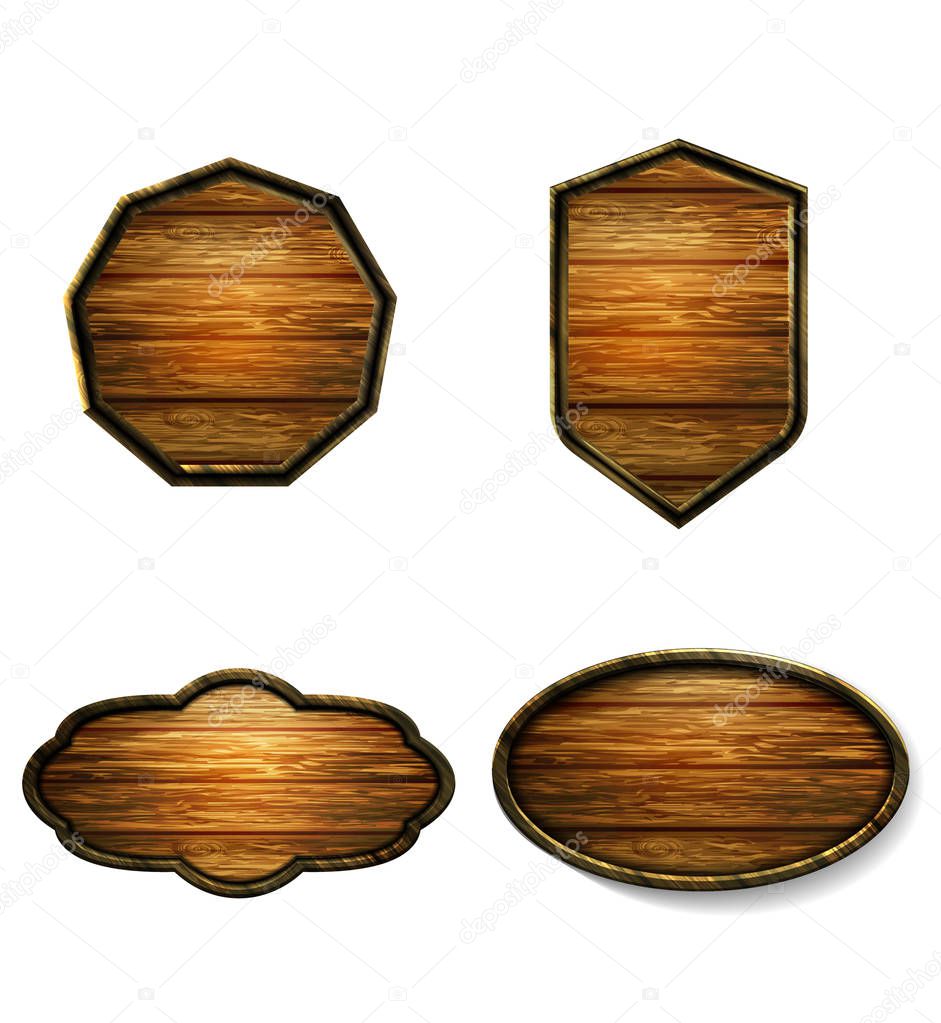 Vector realistic illustration of wooden signboard