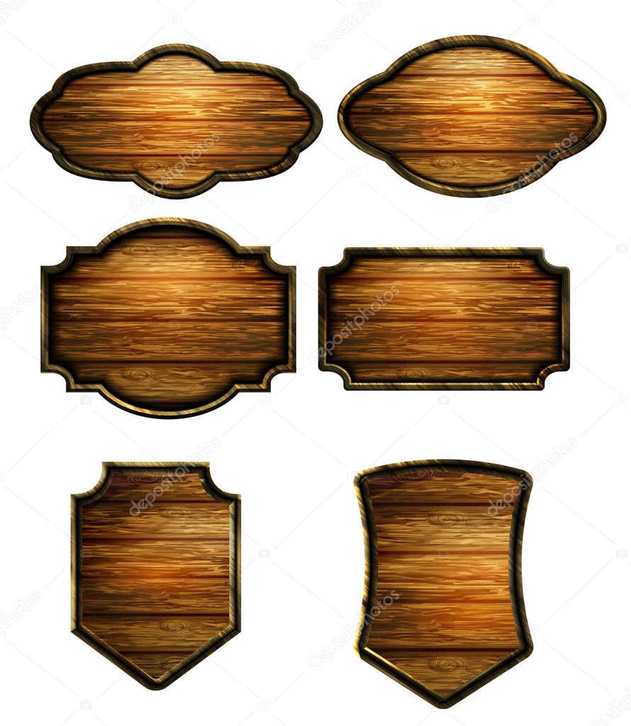 Vector realistic illustration of wooden signboard