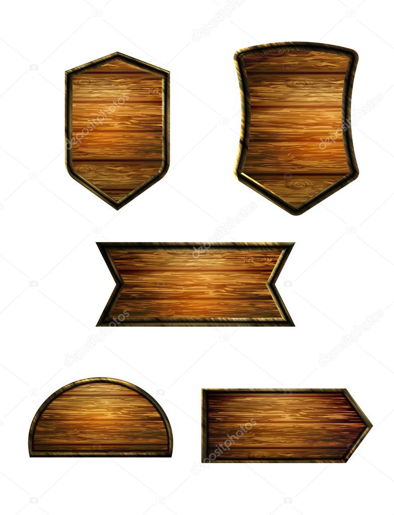 Vector realistic illustration of wooden signboard