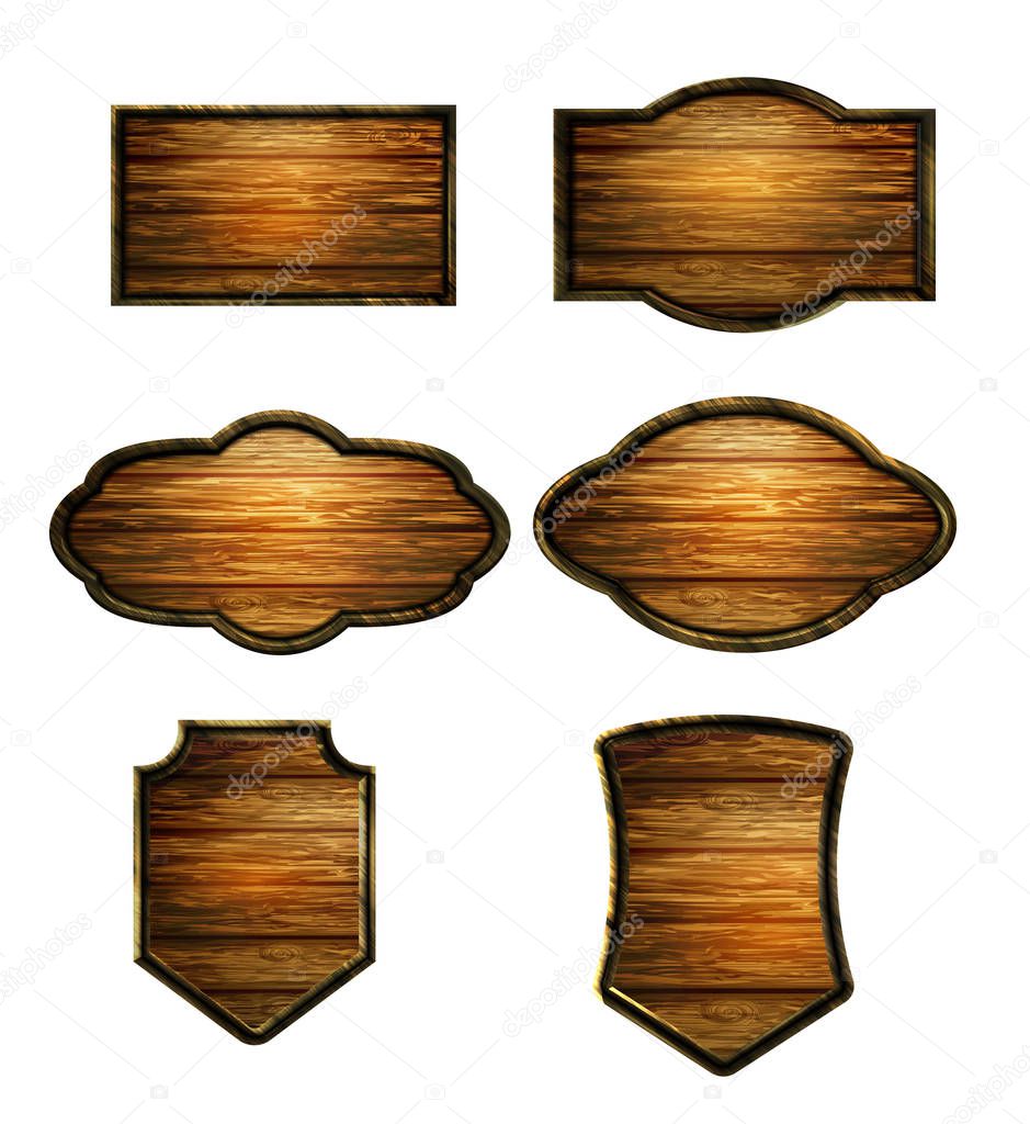 Vector realistic illustration of wooden signboard