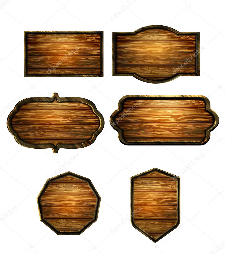 Vector realistic illustration of wooden signboard