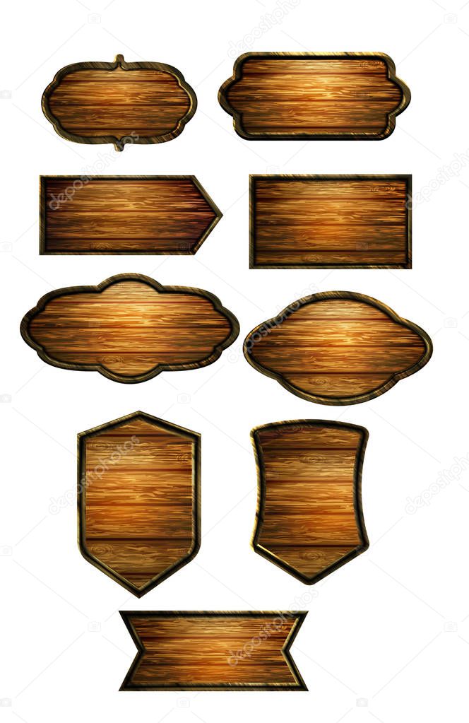 Vector realistic illustration of wooden signboard