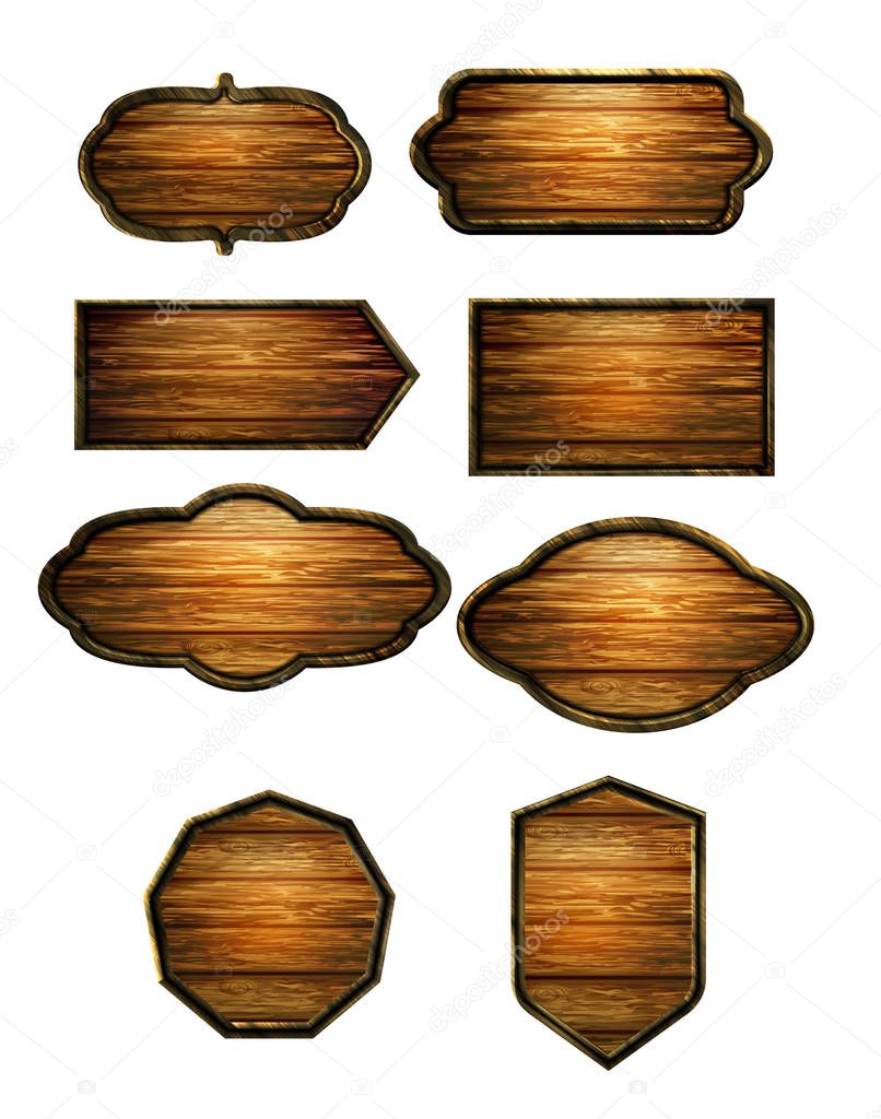 Vector realistic illustration of wooden signboard