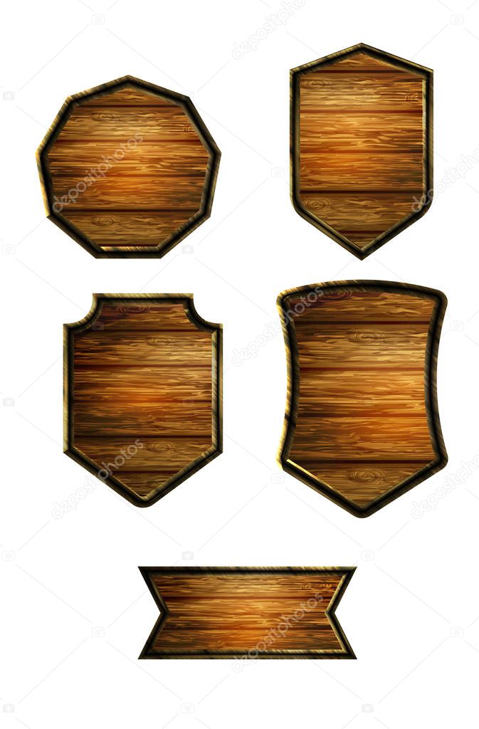 Vector realistic illustration of wooden signboard