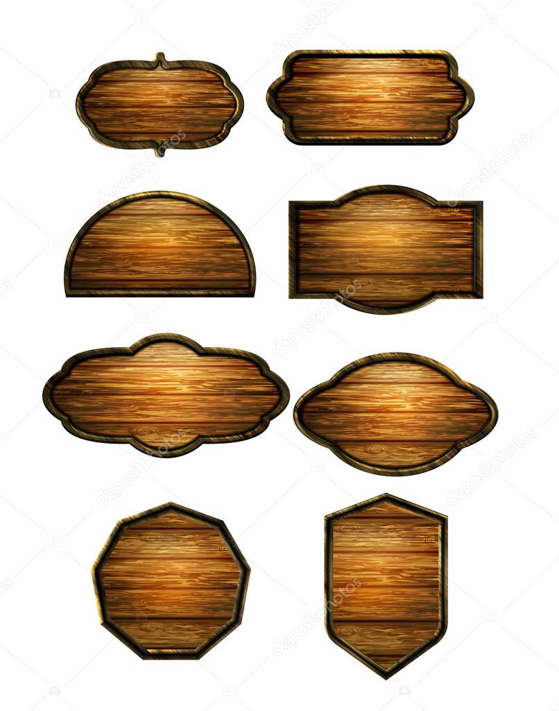 Vector realistic illustration of wooden signboard