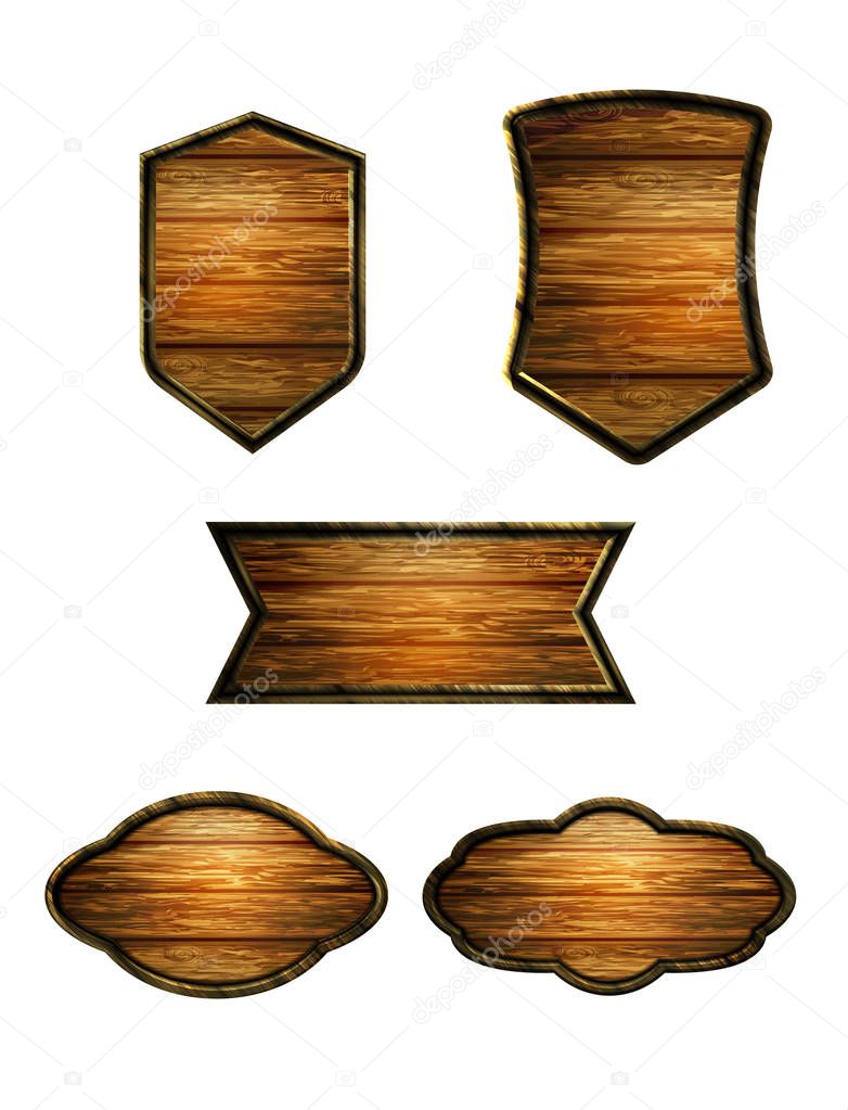 Vector realistic illustration of wooden signboard