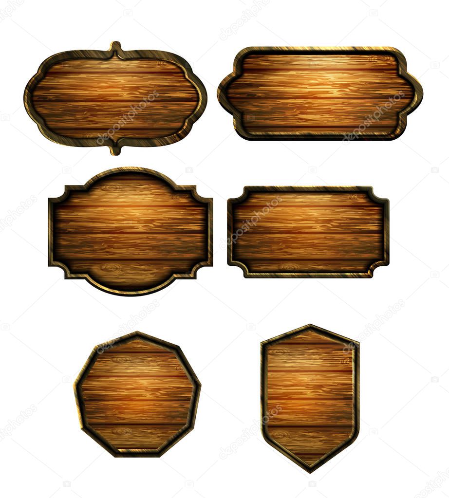 Vector realistic illustration of wooden signboard