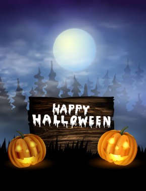 Cadılar Bayramı Balkabakları Ay ışığı altında