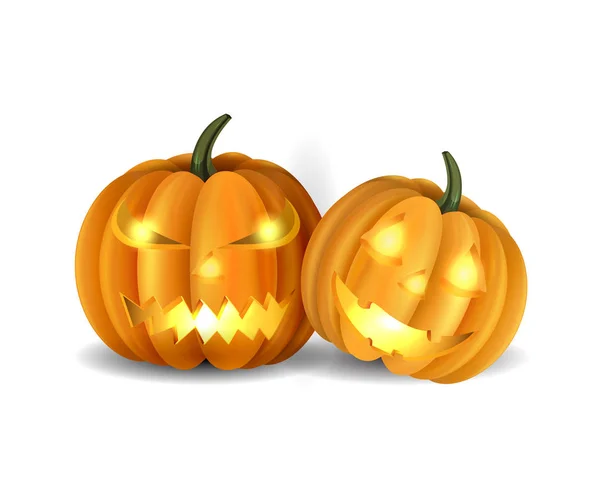 Spaventoso jack o lanterna halloween zucca — Vettoriale Stock