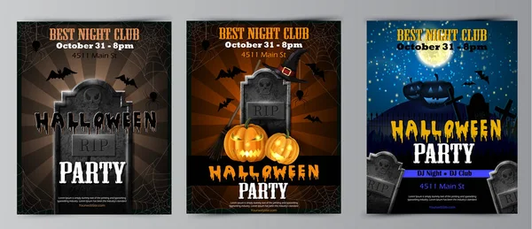 Halloween-Party Flyer mit Kürbissen — Stockvektor