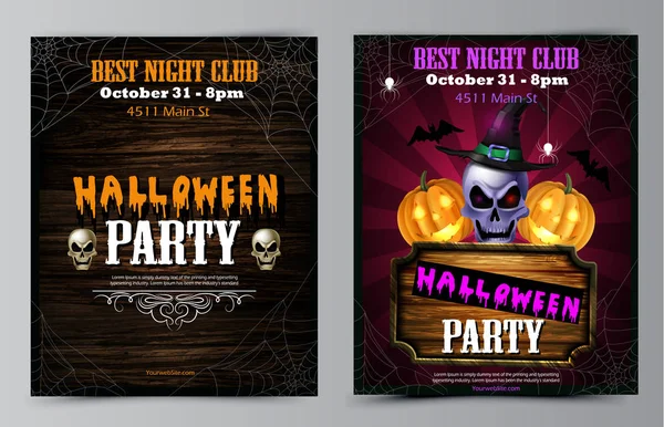 Halloween party reklamblad med pumpor — Stock vektor