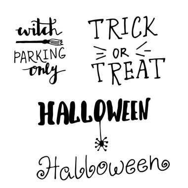 Cadılar Bayramınız Kutlu Olsun. Yaratıcı Hat el çekilmiş