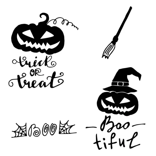 Fröhliches Halloween. handgezeichnete kreative Kalligraphie — Stockvektor