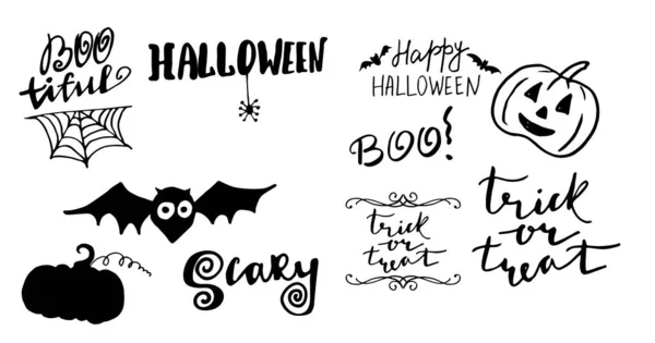 Fröhliches Halloween. handgezeichnete kreative Kalligraphie — Stockvektor